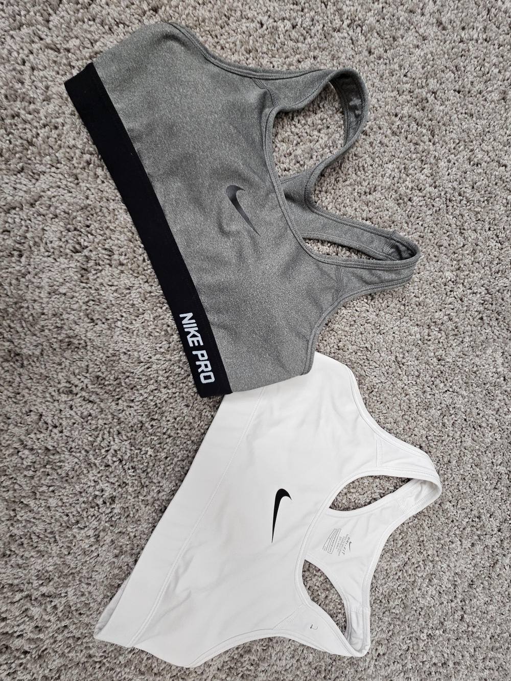 Nike Pro Sports Bras - Grey & White